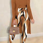 LW Plus Size Autumn Winter 2 Piece Sets Women Outfit Cami Pattern U Neck Long Sleeve Drawstring Three Piece Skinny Pants Set