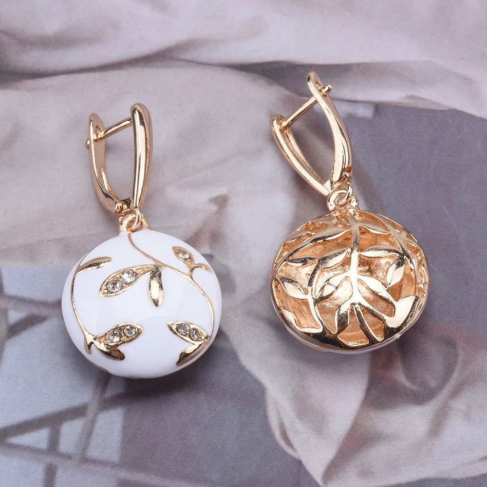 2025 New Fashion Black White Enamel Drip Oil Metal Alloy Hanging Earrings Women Indian Statement Vintage Earring Jewelry