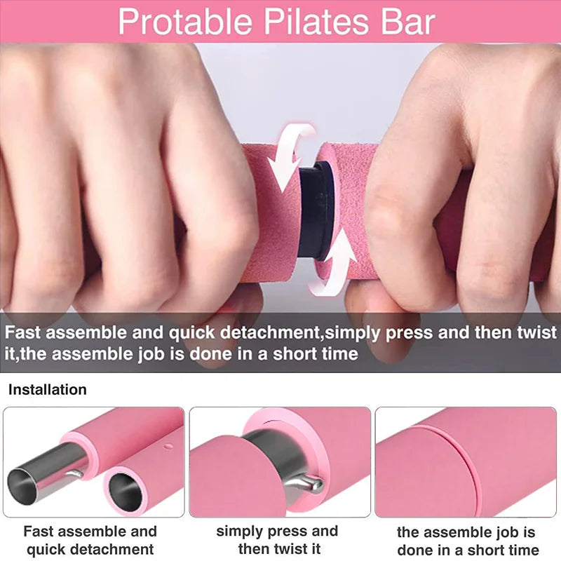 Resistance Pilates Bell Kit, Portable Home Gym Pilates Resistance Barbell Kit for Full Body Workouts