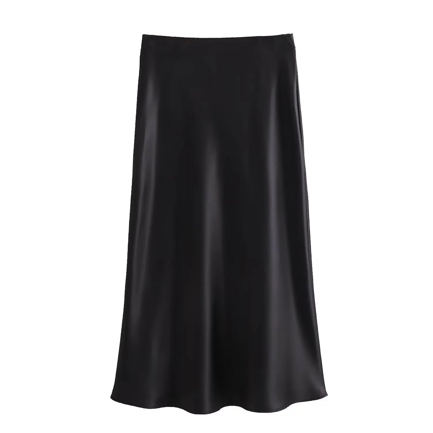 TRAFZA Women Fashion Skirts New Solid Satin Silk Texture Tight Skirt Woman Beach Style Chic And Elegant Women's Mermaid Skirt