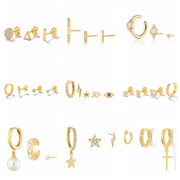 ROXI Ear Jewelry Set Moon Star Lightning Suit Earrings for Women Fashion Jewelrys Hoop Earring Piercing Pendientes Casual