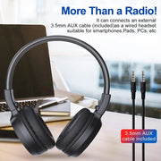 Portable FM Radio Rechargeable Headphone Ear Muffs Foldable Design LCD Display FM Radio Headset Scalable Design