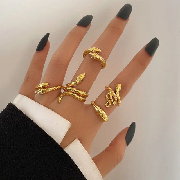Boho Gold Color Heart Rings Set For Women Vintage Geometric Cross Pearl Butterfly Finger Rings Female Trendy Jewelry Gift