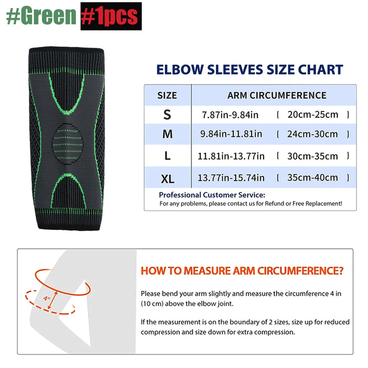 1Pcs Sports Elbow Support Brace Compression Sleeve Basketball Arm Sleeve for Tendonitis, Tennis Golf Elbow Reduce Joint Pain