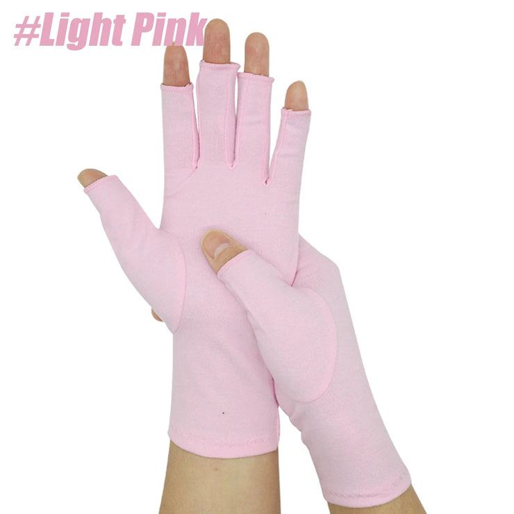 1Pair Arthritis Compression Gloves for Women Men,  Fingerless Hand Thumb Therapy Wristband Gloves for Typing and Daily Work