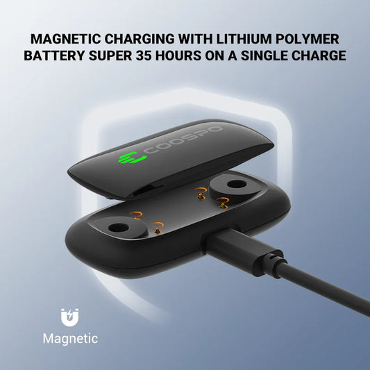 Monitor de frecuencia cardíaca recargable COOSPO H9Z con correa para el pecho, Bluetooth 5.0, sensor de frecuencia cardíaca ANT+, resistente al agua IP67, compatible con Garmin, Wahoo y Zwift.