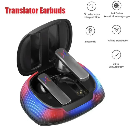 B18 Wireless Translator Bluetooth Noise Canceling Headphones 114 Languages Real-Time Travel Translator Multifunctional Earphone