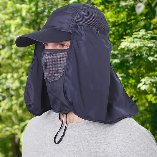 Sombrero transpirable de secado rápido con solapa de cuello desmontable y protección UV para pesca y actividades al aire libre - Unisex