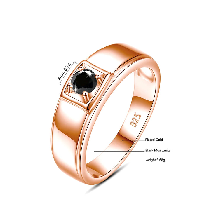 Luxury Men Moissanite Ring With Certificate 18k Gold 925 Silver 0.3ct D Color VVS1  Engagement Wedding Diamond Rings