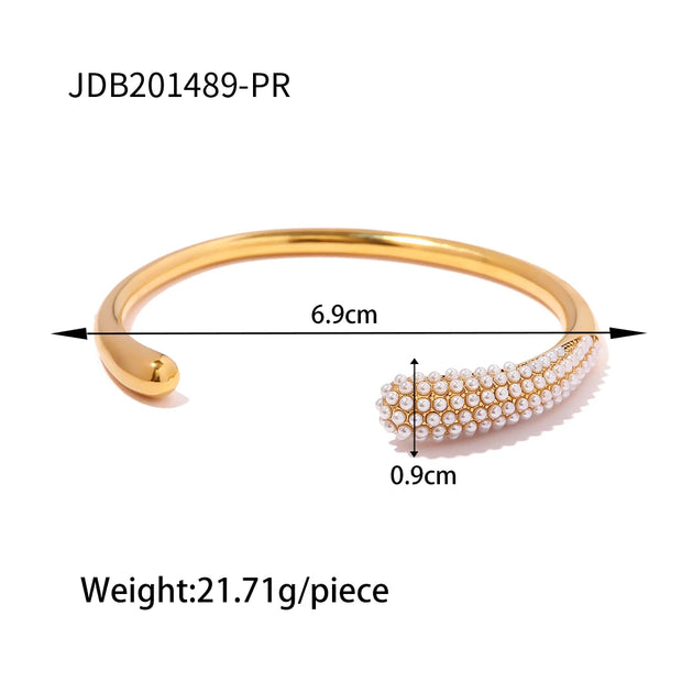 Uworld Double Wrap Stack Bracelet Pearl Open Bangle Girls Bracelet Christmas Gift to Her Women's Accessories