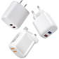 Chargeur rapide double USB-A QC3.0 20 W pour téléphone portable, compatible avec Samsung et iPhone. Chargeur rapide USB 20 W QC3.0, accessoires pour téléphones portables en gros.