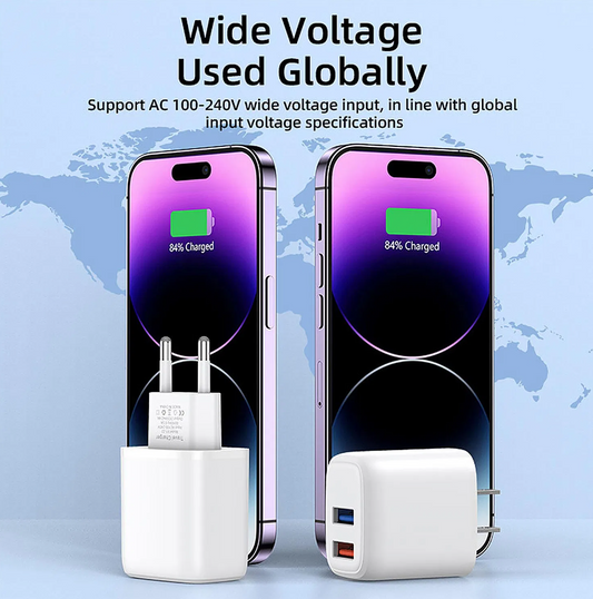 Double USB-a QC3.0 20W Fast Mobile Phone Charger for Samsung iPhone USB 20W Fast Phone Charger Fast QC3.0 Cell Phone Charger Wholesale Cellphone Accessories