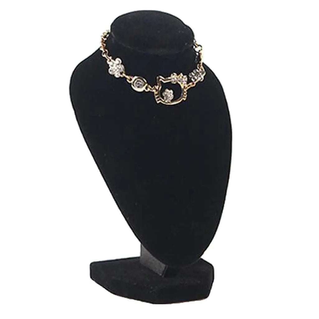 Mini caballete para exhibir collares y joyas, organizador de busto, 5,91 pulgadas, 1 terciopelo negro