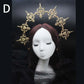 Diadema gótica Lolita con halo, diadema barroca de reina y princesa, diadema de diosa del sol y diablo, accesorios para el cabello punk de Halloween
