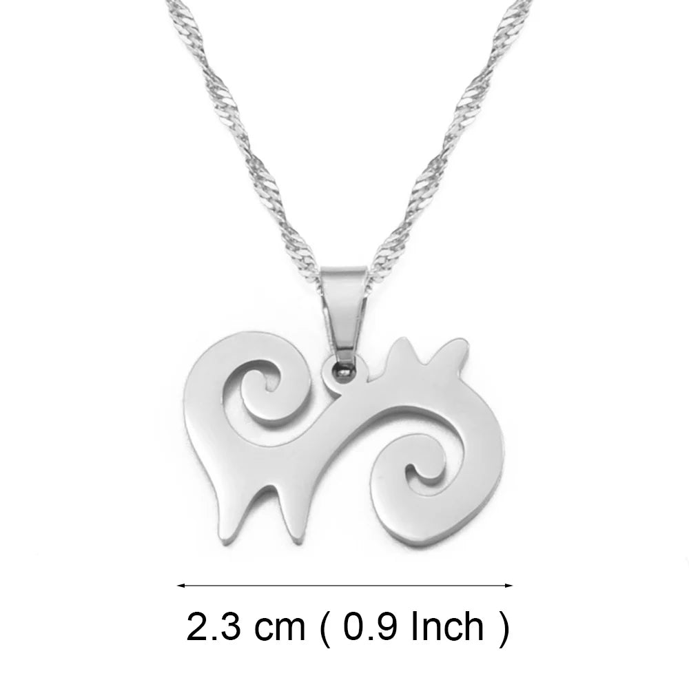 Anniyo African Symbol Pendant Necklaces Gold Color/Silver Color Ghanaian Gye Ethnic Jewelry Traditional Accessories #125321