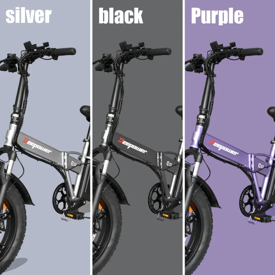 DEEPOWER G22 Electric Bicycle 2000W 48V 35AH 20Inch Fat Tire Electric Bike Folding Mountain Ebike Outdoor Adult Off-Road Bicycle