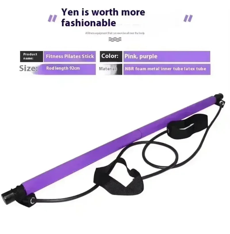 New Fitness Yoga Pilates Bar Stick Crossfit Resistance Bands Trainer Yoga Pull Rods Pull Rope Portable home Gym Body work out