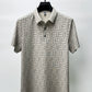 High quality ice silk short sleeve men's POLO shirt fashionable brand stripe design printed top breathable and No trace T-shirt