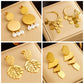 DIEYURO 316L Stainless Steel Gold Color Geometric Drop Earrings For Women Girl Fashion Waterproof Ear Jewelry Gift Party Wedding