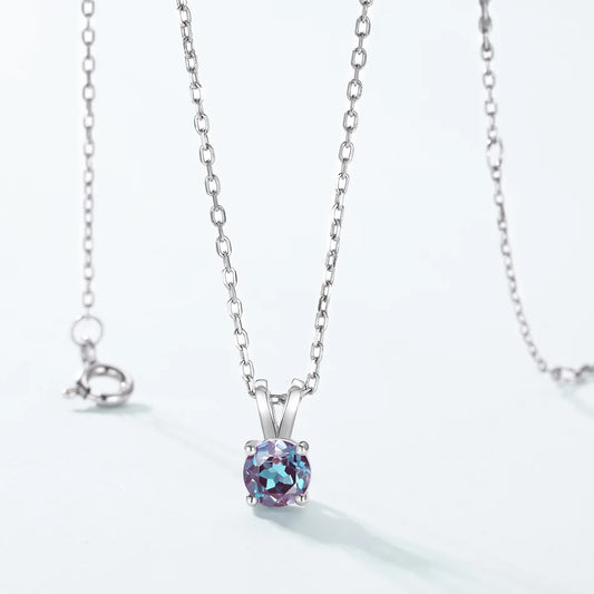 ALLNOEL 0.6ct Alexandrite Pendant for Women 925 Sliver Color Changing Gemstone Anniversary Birthday Gifts Fine Jewelry Wholesale