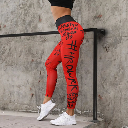 Leggings deportivos con estampado de letras para mujer, pantalones de yoga de cintura alta con efecto push up, mallas para correr y gimnasio