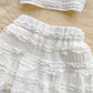 Ensemble deux pièces froncé à col en V et bretelles, haut court et jupe courte plissée, style coréen, tenue de plage chic pour l'été, 2024