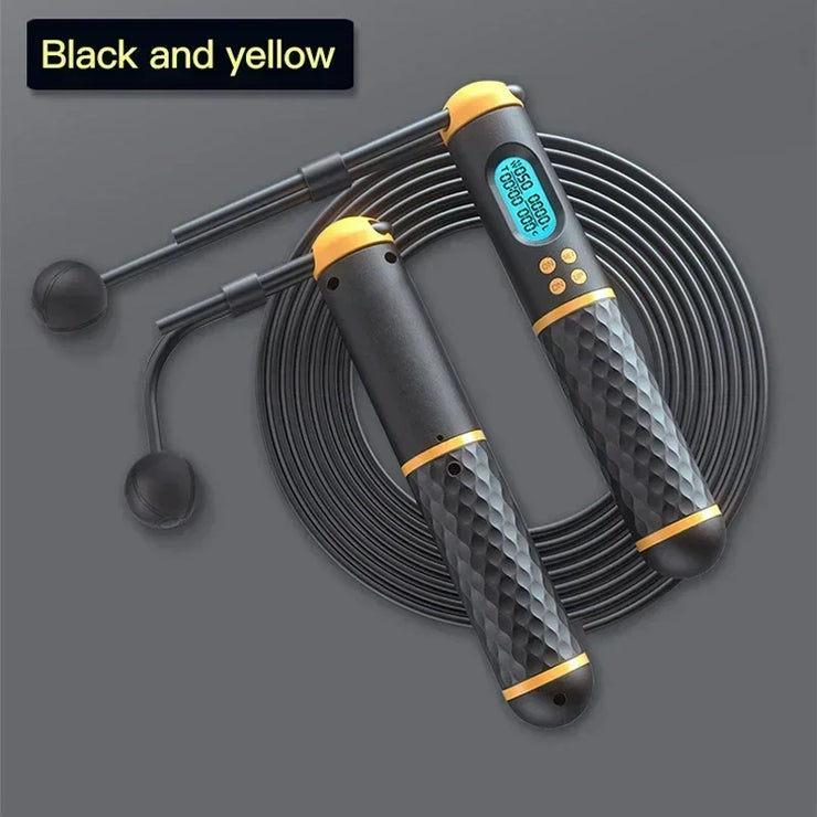 2 In 1 Multifun Skipping Rope With Digital Counter Speed Professional Ball Bearings And Non-slip Handles Jumps And Calorie Count