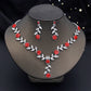 Rhinestones Flower Choker Necklace Earrings Set for women bridal Wedding Party Jewelry Set Fashion