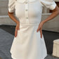 Clacive Summer Slim White Dress Ladies Bodycon Lapel Short Sleeve Mini Dress Elegant Classic Office Dresses For Women 2024