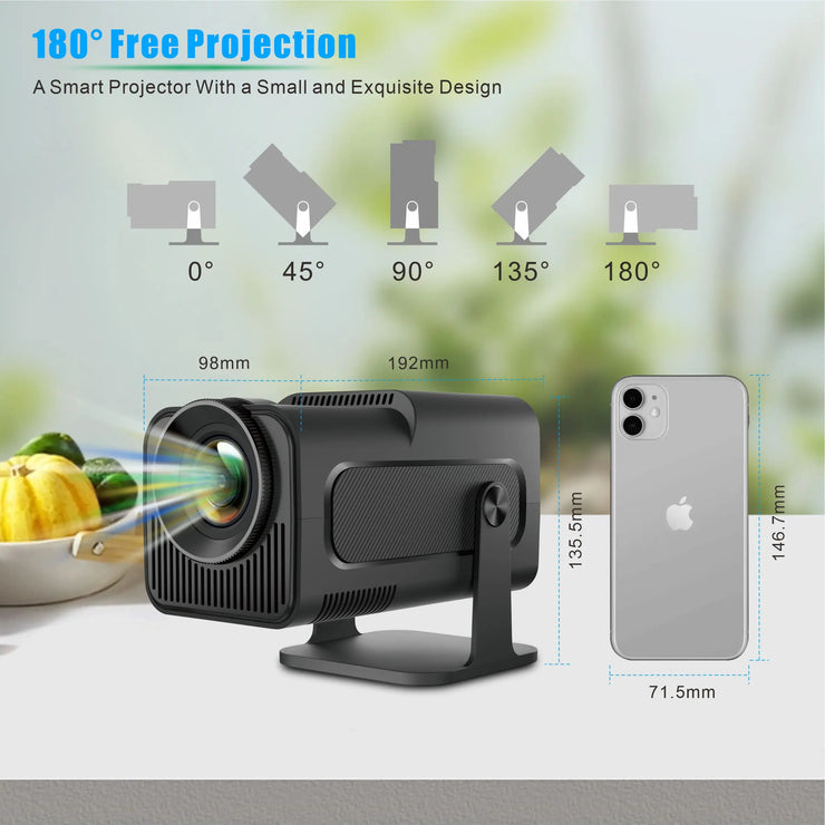 Salange HY320 Smart Android11 4K Projector WiFi6 BT5 390ANSI HD 1920x1080P Home Cinema Pocket Outdoor Office Portable Projector