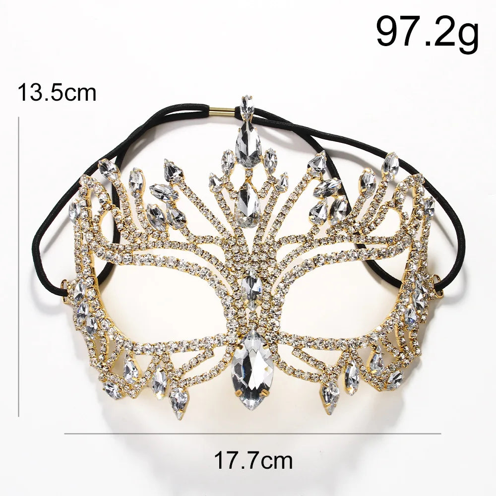 Crystal Mask Full Face Costume Women Decorations Birthday Rhinestone Fashion Club New Hair Jewlery Wedding Accessories Carnival