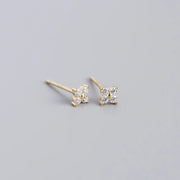 2023 New Fashion Stainless Steel Flower Small Hoop Earrings Women Korean Crystal Zirconia Cartilage Earrings Piercing Jewelry