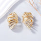 Vintage Irregular Metal Striped Cuff Earring 2024 Trend Women Holiday Charm Jewelry Choice Party Gift