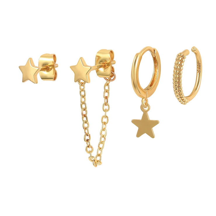 ROXI Ear Jewelry Set Moon Star Lightning Suit Earrings for Women Fashion Jewelrys Hoop Earring Piercing Pendientes Casual