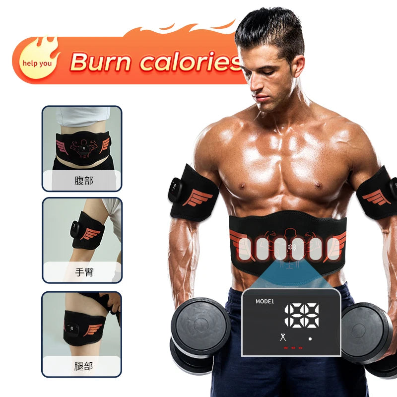 Nuevo entrenador EMS, estimulador muscular abdominal, cinturón adelgazante, monitoriza el consumo de calorías para brazos y piernas, equipo de fitness para bajar de peso.