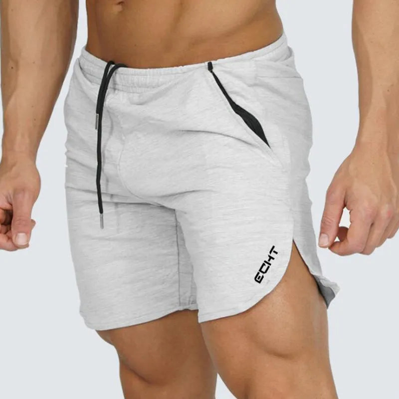Pantalones cortos casuales de verano de algodón para hombre, para gimnasio, fitness, culturismo, entrenamiento, bermudas hasta la pantorrilla, pantalones cortos para correr, ropa deportiva