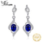 Pendientes colgantes de plata de ley 925 con zafiro azul creado por JewelryPalace para mujer, joyería fina