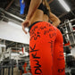 Leggings deportivos con estampado de letras para mujer, pantalones de yoga de cintura alta con efecto push up, mallas para correr y gimnasio