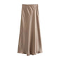 TRAFZA Women Fashion Skirts New Solid Satin Silk Texture Tight Skirt Woman Beach Style Chic And Elegant Women's Mermaid Skirt