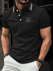 Cool Short Sleeve Polo Shirt with Graphic print Men's Casual Fashion 2024 Golf Wear Men Short -sleeved Striped Stamps Polo