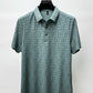 High quality ice silk short sleeve men's POLO shirt fashionable brand stripe design printed top breathable and No trace T-shirt