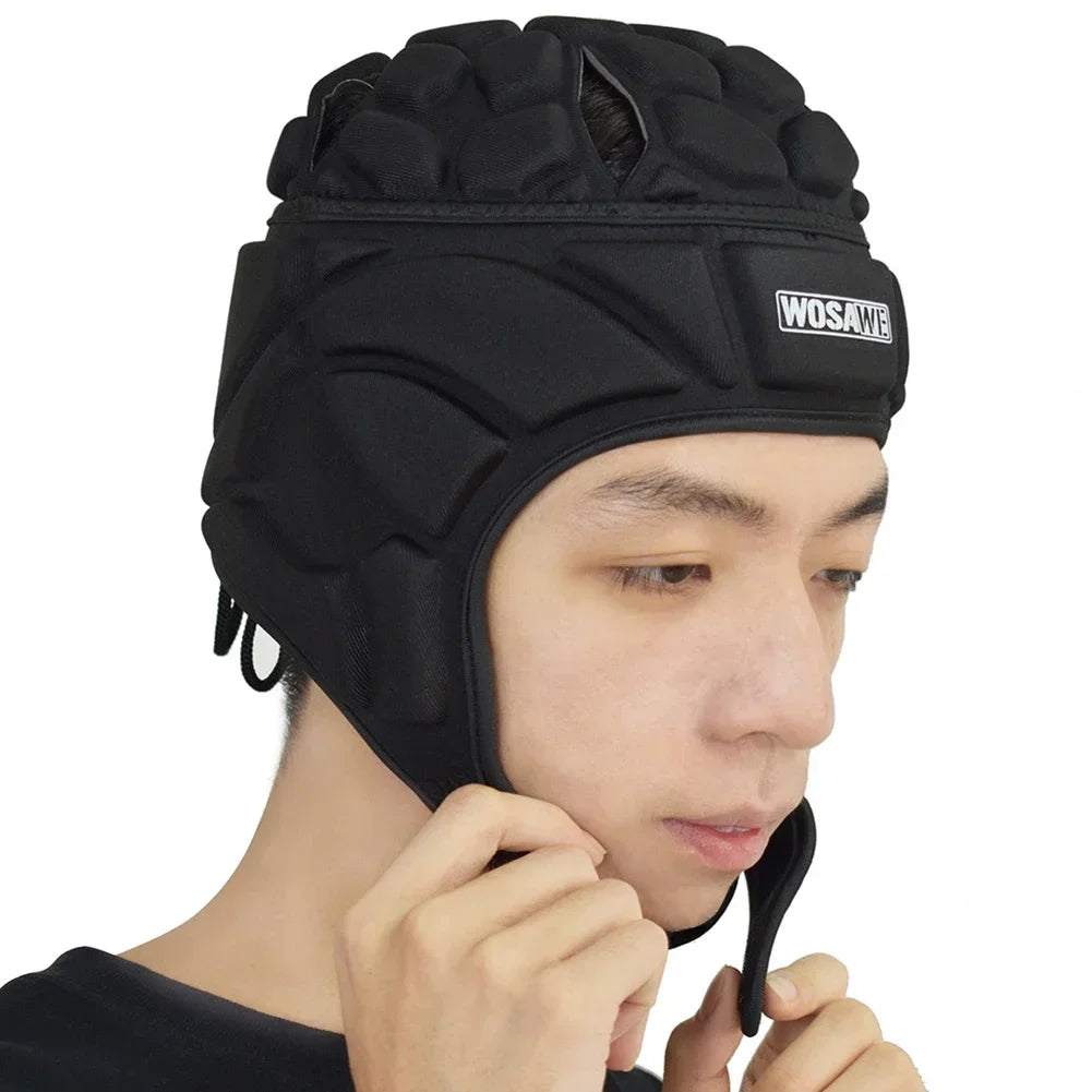 Profession Football Soccer Baseball Goalkeeper Helmet Sports Rugby Scrum Cap Head Guard Goalie Roller Hat Fiber Head Protector