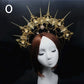 Diadema gótica Lolita con halo, diadema barroca de reina y princesa, diadema de diosa del sol y diablo, accesorios para el cabello punk de Halloween