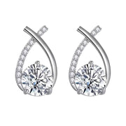 SKEDS Fashion Cross Stud Earrings For Women Girls Korean Style Elegant Crystal Jewelry Ear Rings Fishtail Lady Earrings Gift