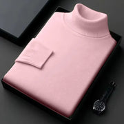New Mens Long Sleeve Knitted Sweaters Solid Color Turtleneck Coats Slim Fit Pullover Men Clothing Lightweight Streetwear