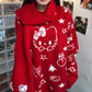 Suéter de punto navideño de Hello Kitty con bufanda para mujer, estilo Y2k, Sanrio, con dibujos animados, informal, holgado, de punto
