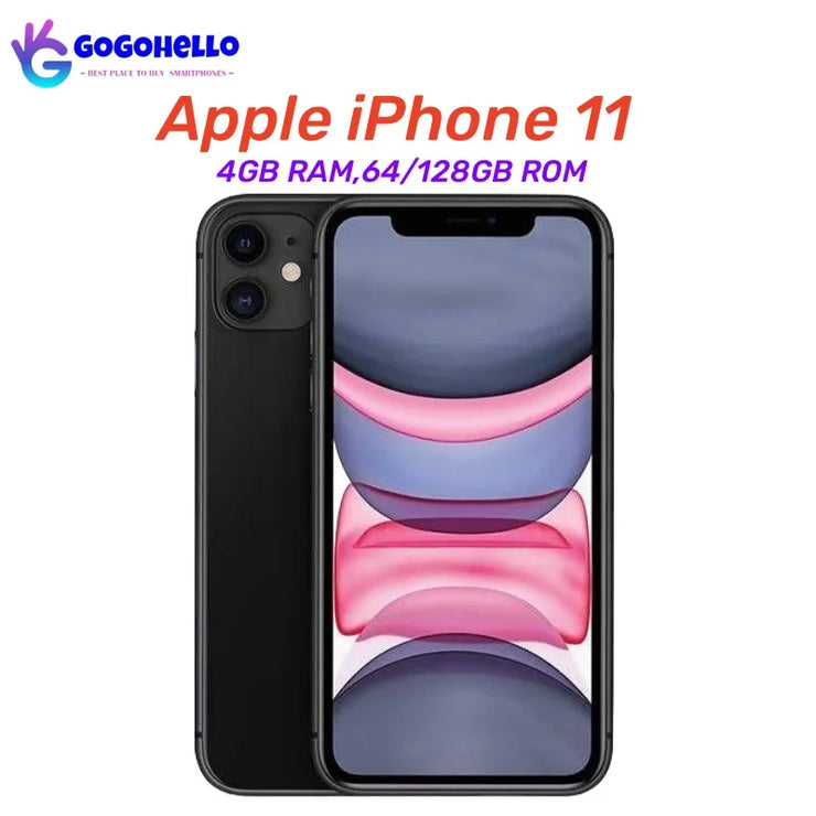 Unlocked Apple iPhone 11 6.1"  Liquid Retina IPS LCD FACE ID A13 Genuine 4G LTE Original iOS Cell Phone 95% New Mobile Phones