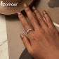 BAMOER White Gold Plated Moon Heart Ring, 925 Sterling Silver Vintage Fashion Rings for Women Girls BSR534