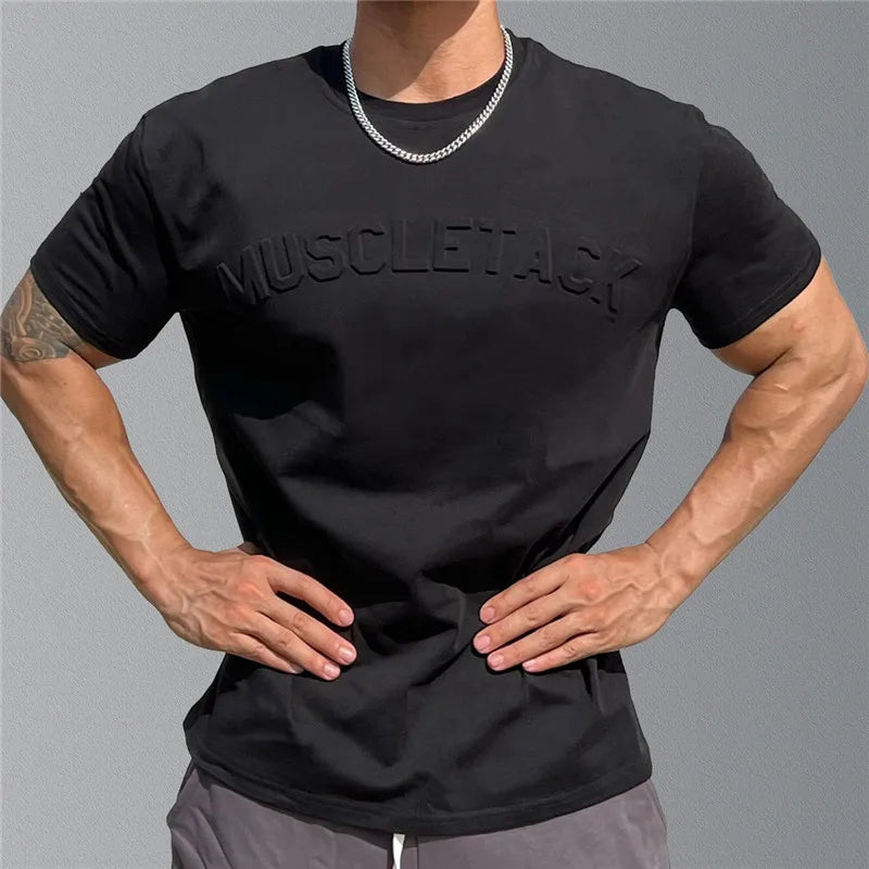 Camiseta de running para hombre, novedad de verano 2024, camisetas holgadas de algodón de manga corta para fitness, camisetas casuales para hombre, camisetas deportivas para gimnasio para hombre