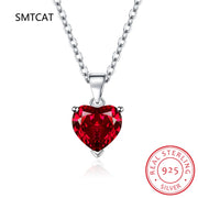 3ct Green Simulated Nano Emerald 925 Sterling Silver Heart Pendant Necklace for Women Gemstones Choker Colar de Prata